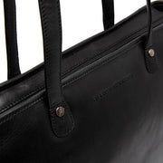 Astano Full-Grain Leather Tote Bag para Mujer - Structured Side Profile Showing Gusset Depth &amp; Expansion Capacity