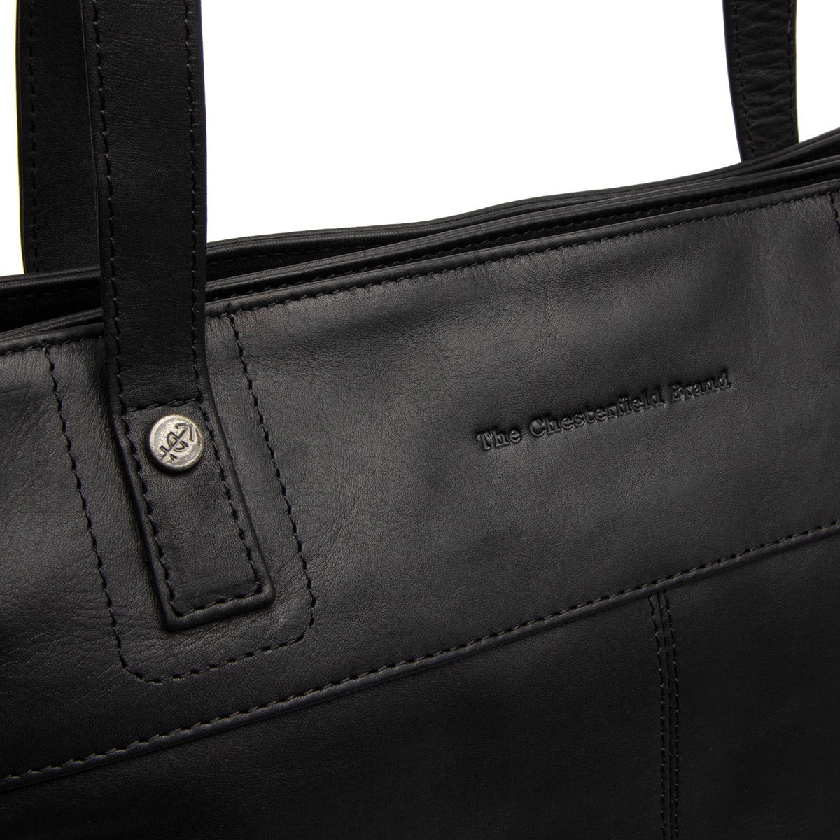 
Classic 100% Full-Grain leather Bag - Perspectiva trasera con correas de cuero reforzadas