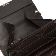 Classic 100% Full-Grain leather Wallet - Rear Perspective Showing Reinforced Leather Straps &amp; Stitching