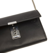 Elba Full-Grain Leather Waiter Wallet para Mujer - Structured Side Profile Showing Gusset Depth &amp; Expansion Capacity