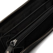 Solid Antique Brass Hardware &amp; Heavy-Duty Dual Zipper Detail on Cantara Full-Grain Cartera de Cuero para Mujer