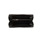 
Solid Antique Brass Hardware & Heavy-Duty Dual Zipper Detail on Livorno Billetera de cuero flor