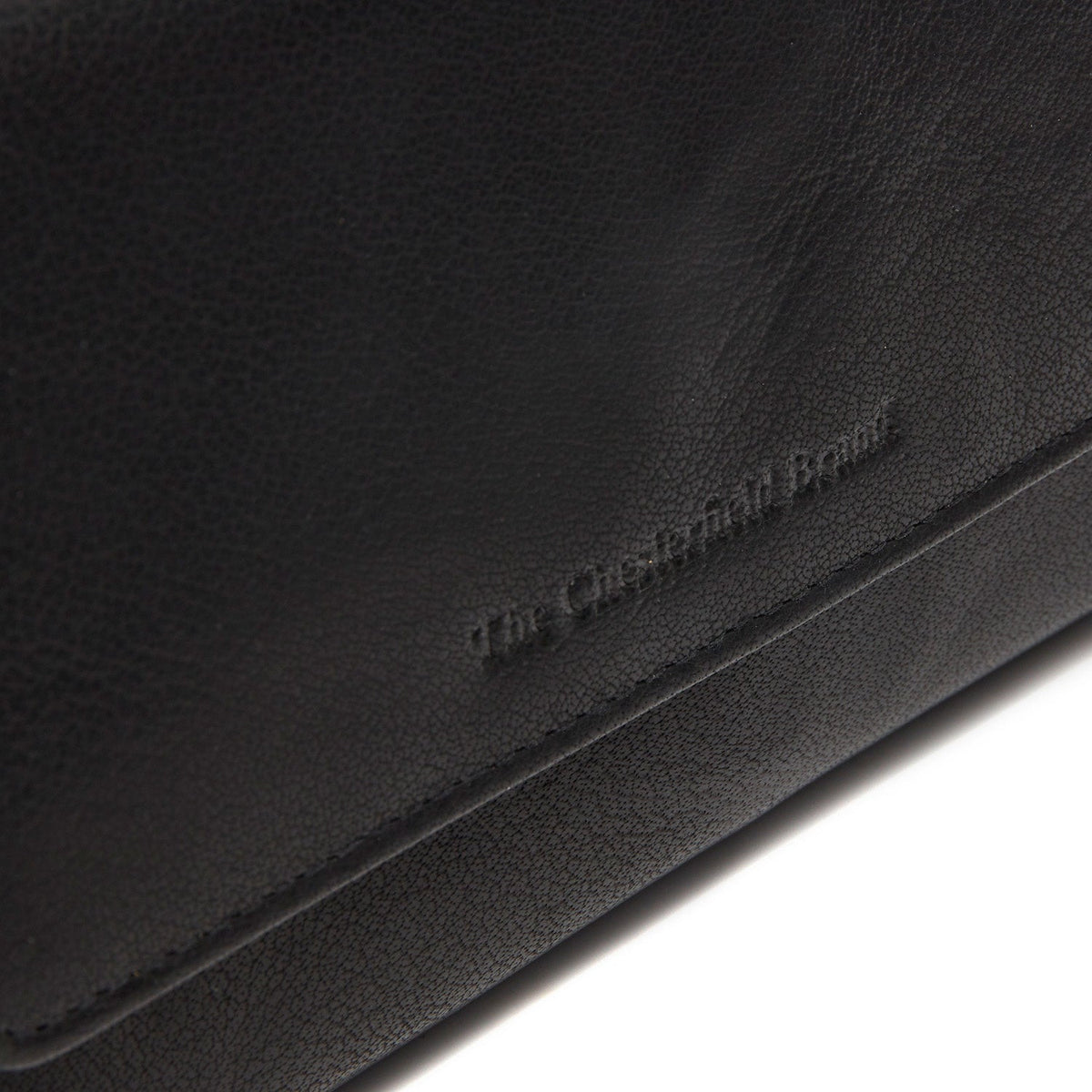 Solid Antique Brass Hardware &amp; Heavy-Duty Dual Zipper Detail on Rhodos Full-Grain Cartera de Cuero para Mujer