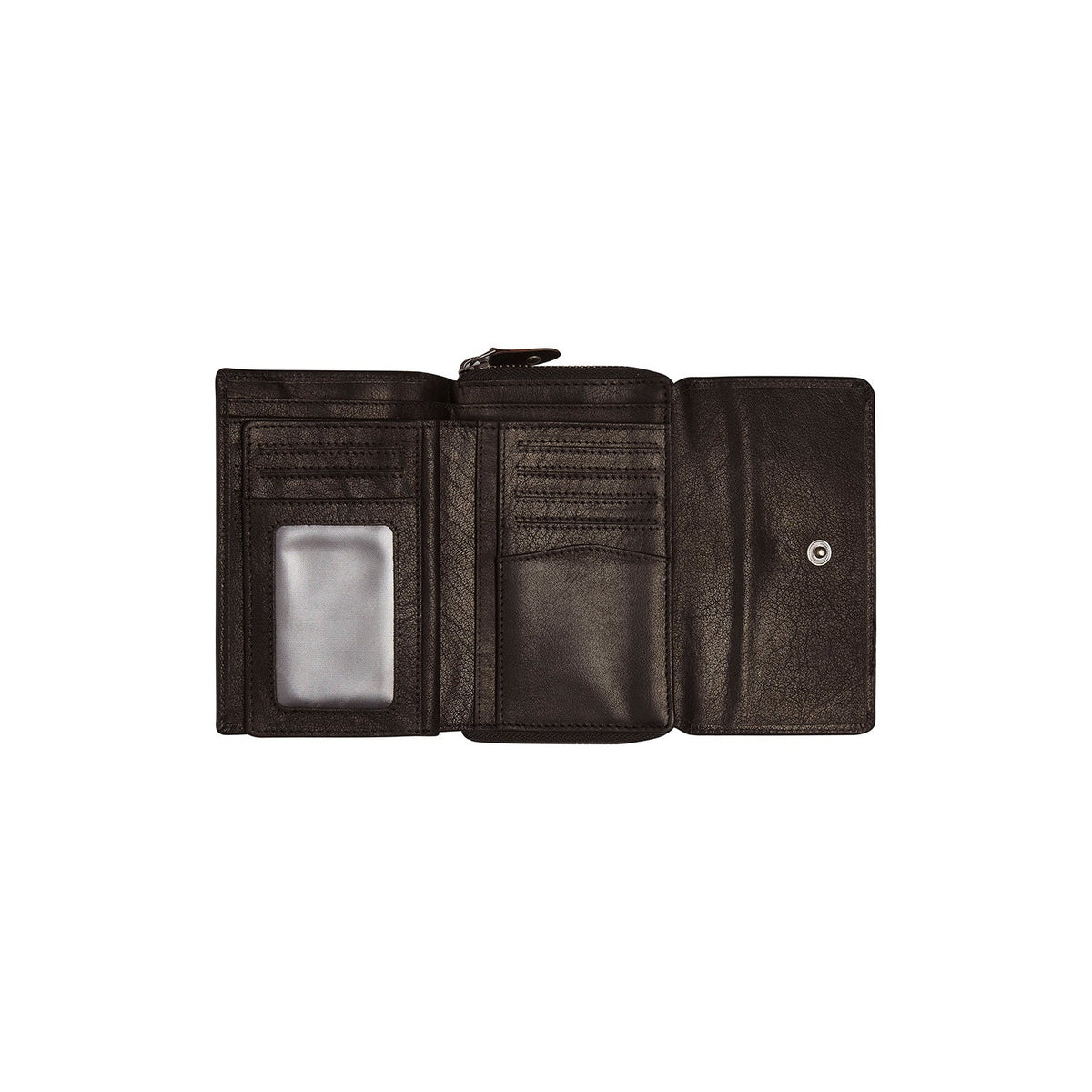 Classic 100% Full-Grain leather Wallet - Rear Perspective Showing Reinforced Leather Straps &amp; Stitching