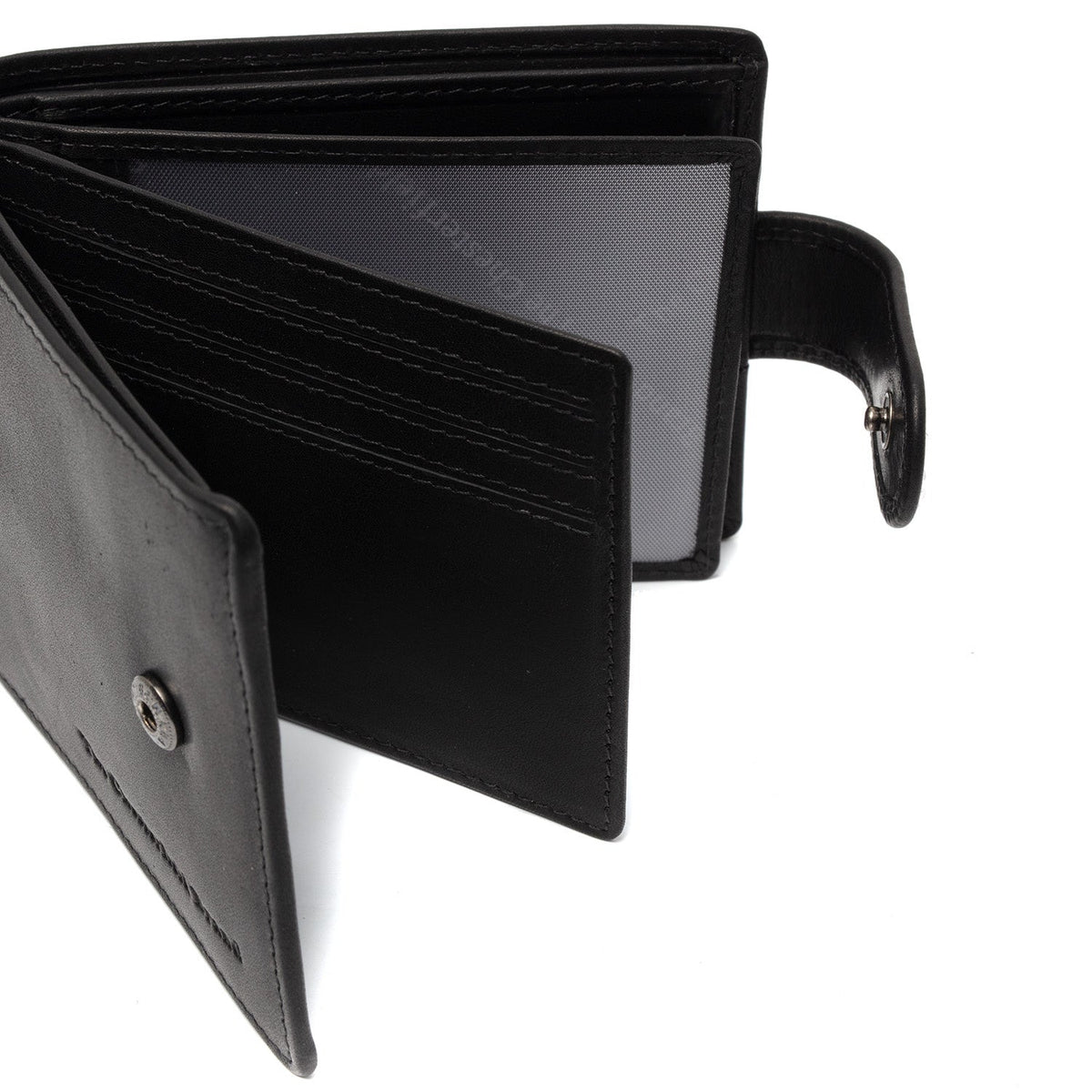 Yamba Full-Grain Cartera de Cuero para Hombre - Structured Side Profile Showing Gusset Depth &amp; Expansion Capacity