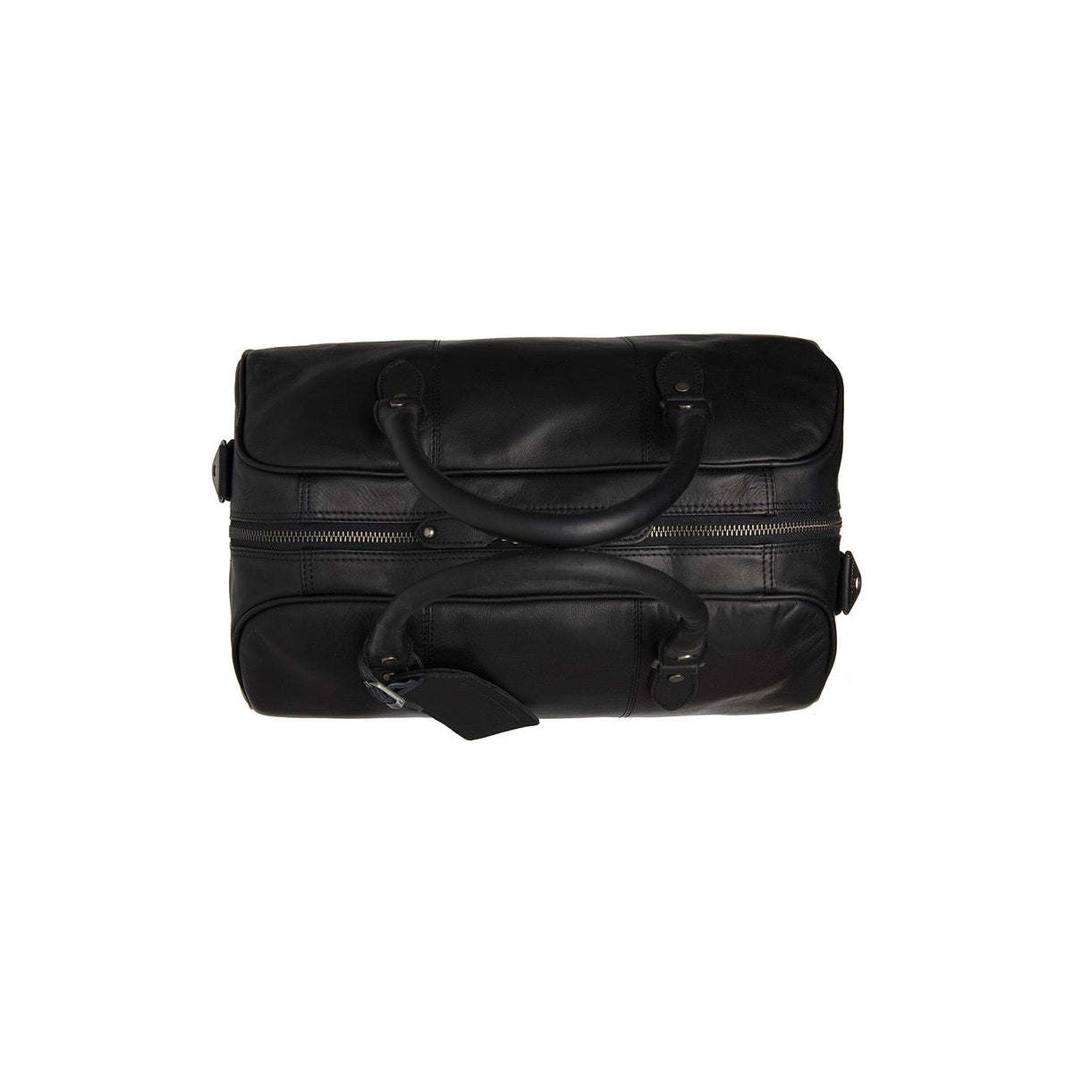 Liam Full-Grain Leather Weekender Bag para Mujer - Structured Side Profile Showing Gusset Depth &amp; Expansion Capacity