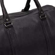 Solid Antique Brass Hardware &amp; Heavy-Duty Dual Zipper Detail on Melbourne Full-Grain Leather Weekender Bag para Mujer