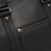 
Classic 100% Full-Grain Leather Duffle Bag - Perspectiva trasera con correas de cuero reforzadas