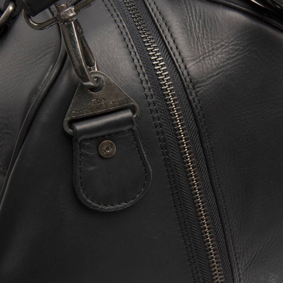 
Volenza Bolsa de viaje weekender de cuero flor - Perfil lateral estructurado con profundidad de fuelle