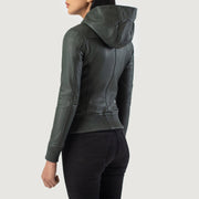 Luna Hooded Cazadora Bomber de Cuero para Mujer – Vista alternativa del producto 5