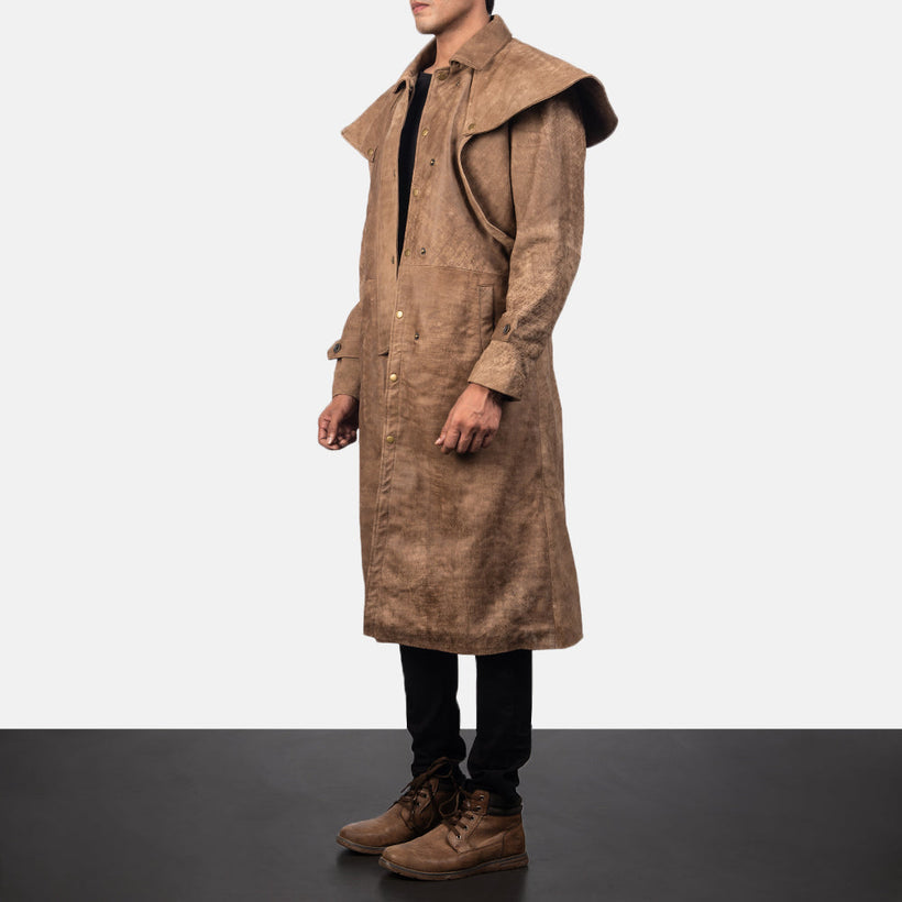 Maverick Marrón Leather Duster para Hombre