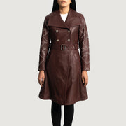
Missoni Granate Gabardina Trench de Cuero para Mujer in Maroon Sheepskin Leather - Vista frontal y silueta entallada | Comprar online