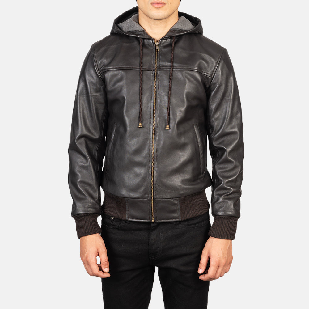 Nintenzo Cazadora Bomber de Cuero para Hombre – Vista alternativa del producto 4