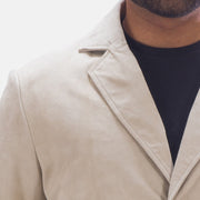 Men's Professor By Day Suede Blazer de Cuero para Hombre - Vista de perfil lateral con corte ergonómico de manga