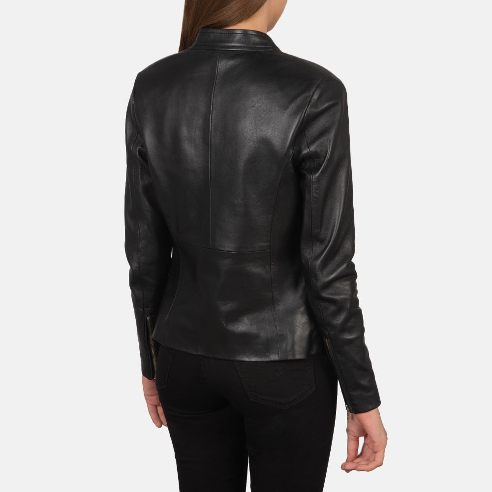 Rave Marrón Chaqueta Biker de Cuero para Mujer – Vista alternativa del producto 5