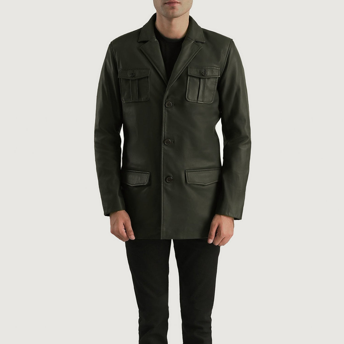Ray Cutler Chaqueta de Cuero para Hombre – Vista alternativa del producto 4