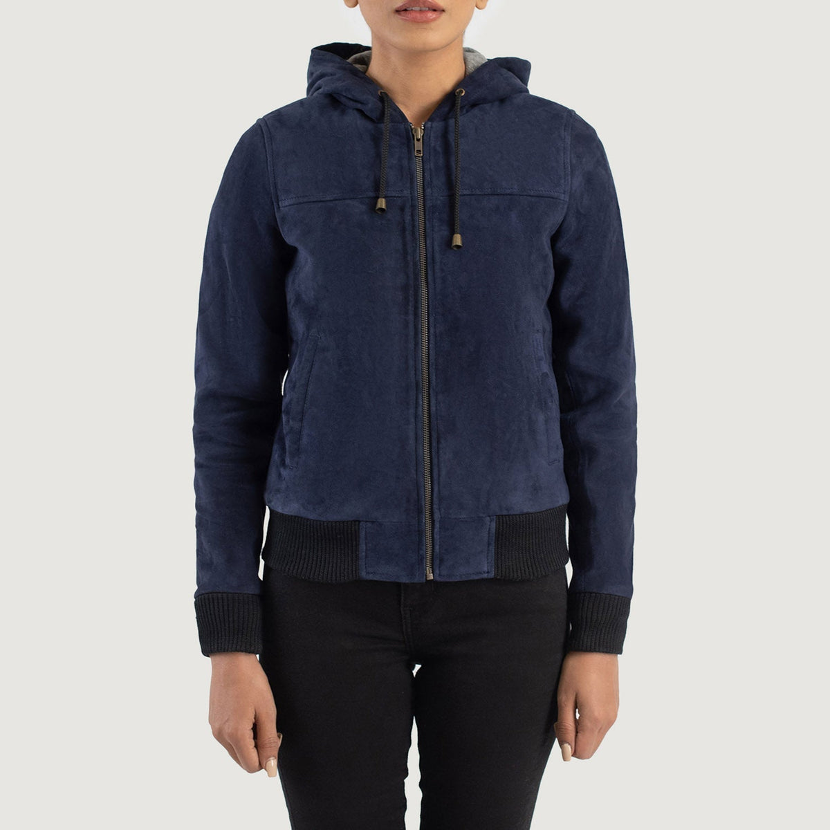 
Rebella Hooded Chaqueta Bomber de Cuero para Mujer – alternate product view 4