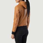 
Rebella Hooded Chaqueta Bomber de Cuero para Mujer – alternate product view 5