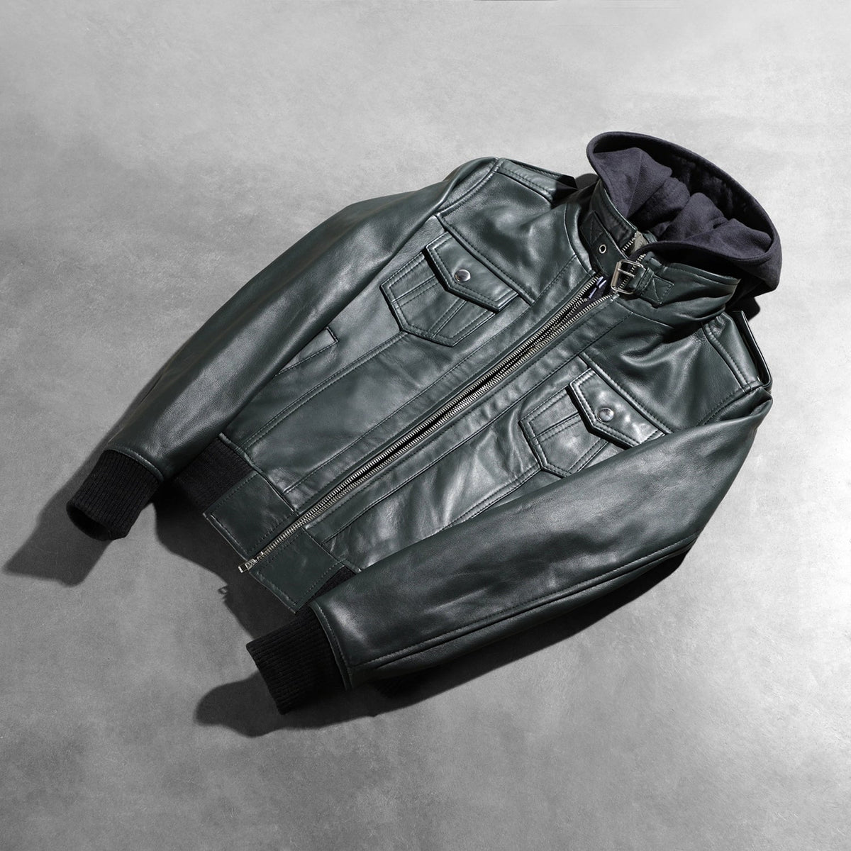 
Roslyn Hooded Chaqueta Bomber de Cuero para Mujer – alternate product view 8