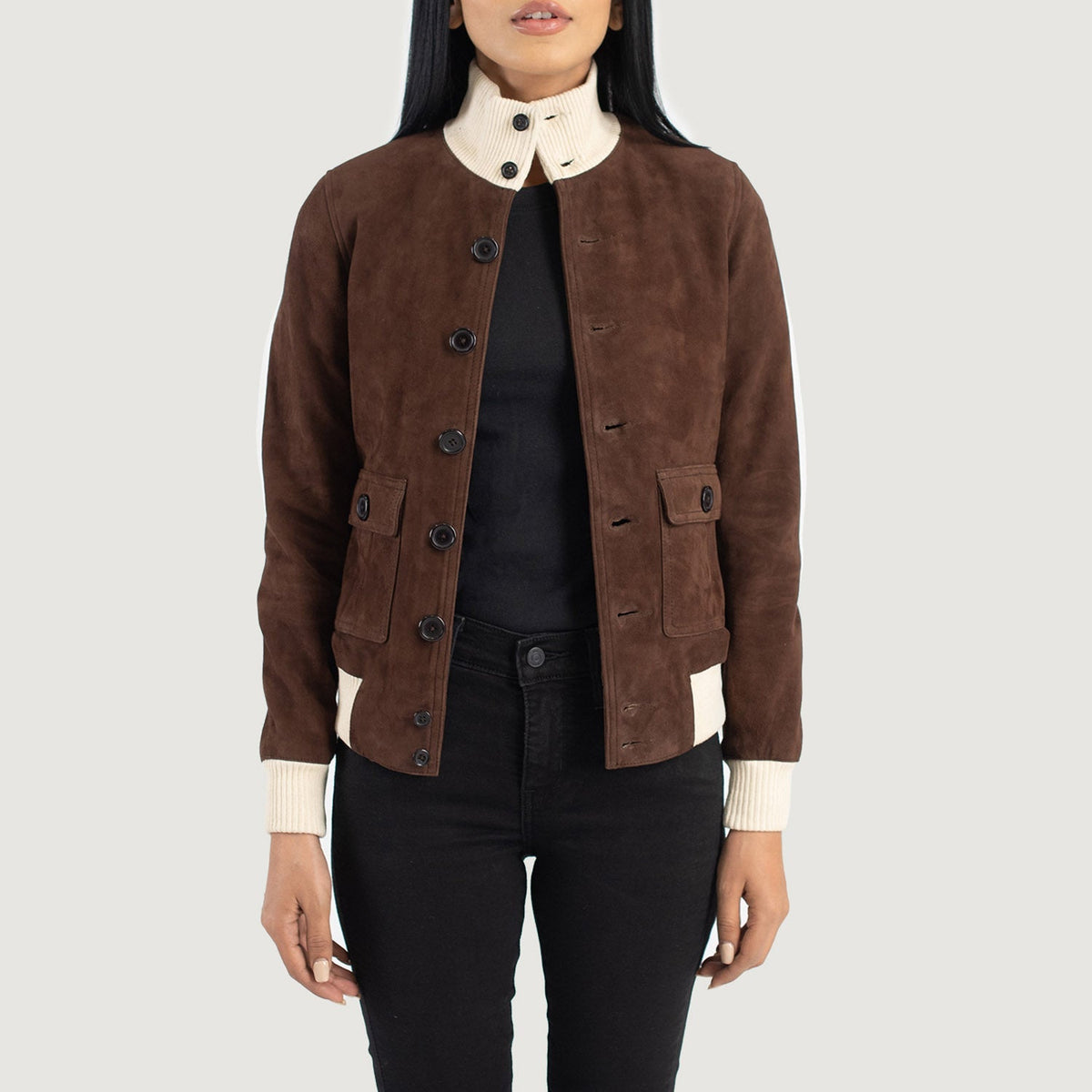 
Sasha A1 Chaqueta Bomber de Cuero para Mujer – alternate product view 1
