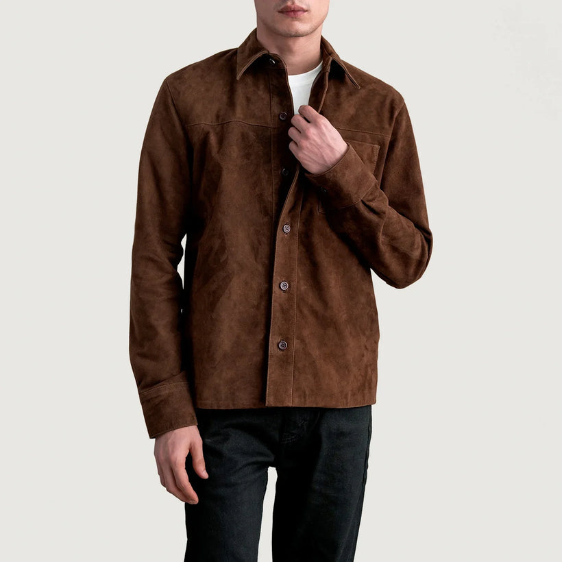 Scout Moca Suede Leather Shirt para Hombre