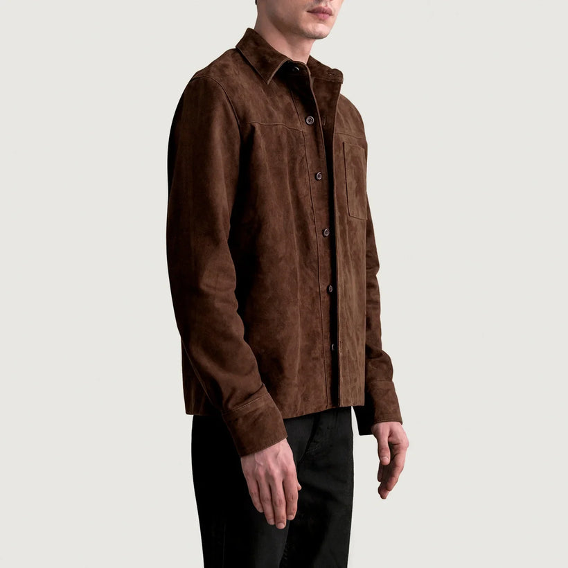 Scout Moca Suede Leather Shirt para Hombre