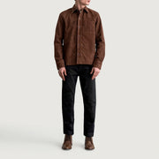 
Vista de detalle of Shirt & Buttons Hardware on Scout Moca Suede Leather Shirt para Hombre