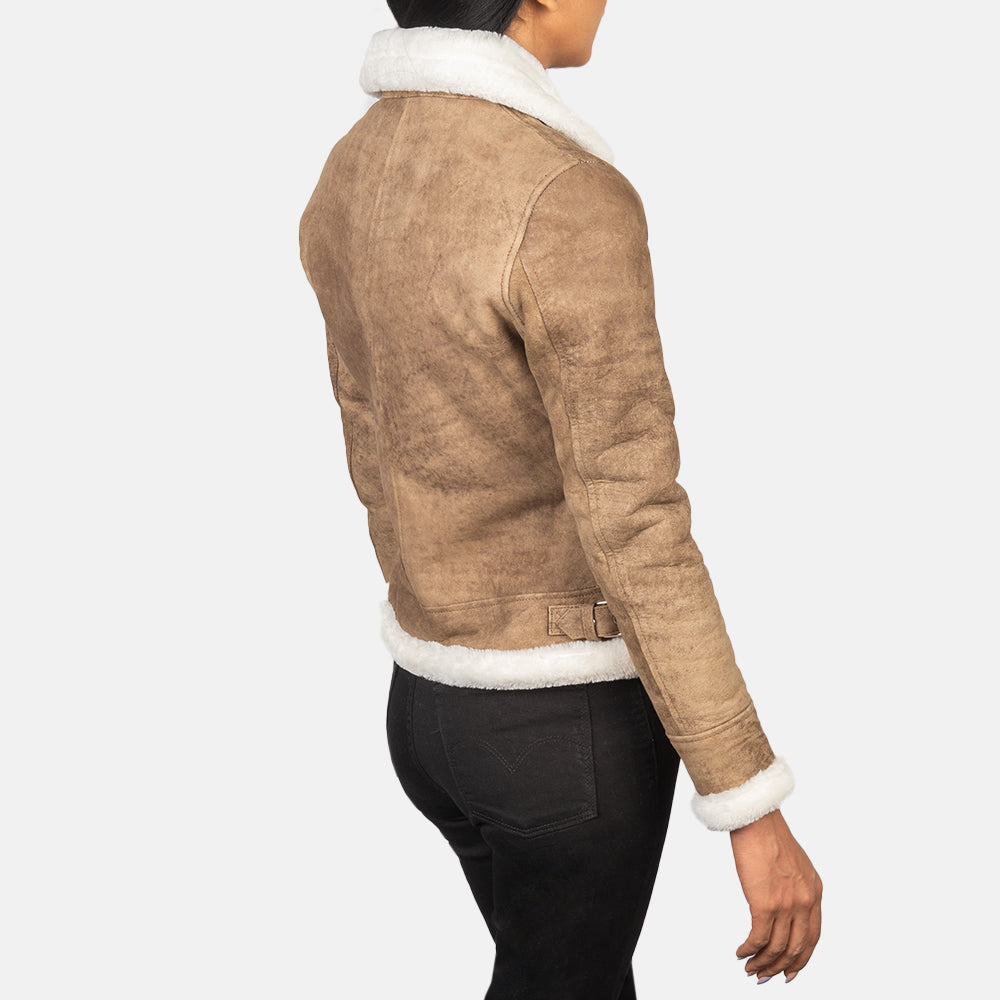
Sherilyn B-3 Negro Chaqueta Bomber de Cuero para Mujer – alternate product view 5