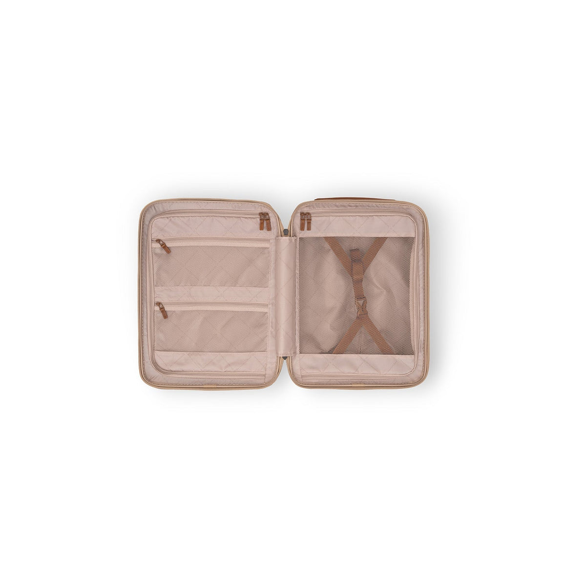 Detalle de cerca of Classic Collar &amp; Heavy-Duty Zipper Hardware on Hand Luggage Suitcase Front Pocket Zuna