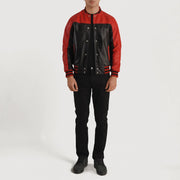 Terrance Negro Varsity Chaqueta de Cuero para Hombre – Vista alternativa del producto 5