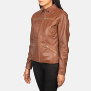 Tomachi Rojo Chaqueta de Cuero para Mujer – Vista alternativa del producto 2