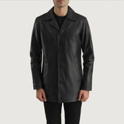 
Urban Slate Negro Abrigo de Cuero para Hombre in Black Cowhide (Lt-071) Leather - Vista frontal y silueta entallada | Comprar online