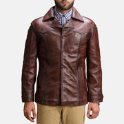 
Vincent Alley Marrón Chaqueta de Cuero para Hombre in Brown Sheepskin Leather - Vista frontal y silueta entallada | Comprar online