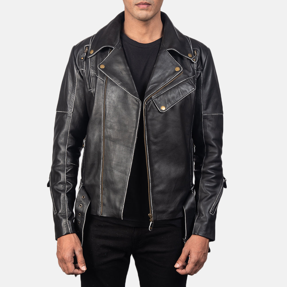 Auténtico cuero vacuno Grain Texture &amp; Heavy-Duty Seam Stitching Detail