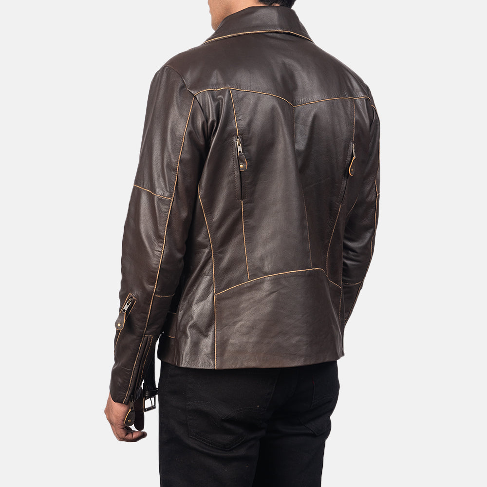 Vincent Negro Chaqueta Biker de Cuero para Hombre – Vista alternativa del producto 5