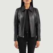 Vixen Classic Collar Chaqueta de Cuero para Mujer – Vista alternativa del producto 1