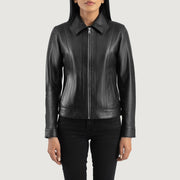 Vixen Classic Collar Chaqueta de Cuero para Mujer – Vista alternativa del producto 4