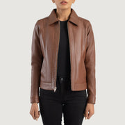 Vixen Classic Collar Chaqueta de Cuero para Mujer – Vista alternativa del producto 1