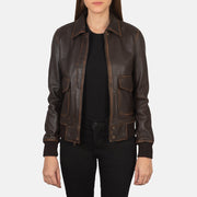 
Rib knit & Hem Craftsmanship Construction Detail on Westa A-2 Black Leather Bomber Jacket