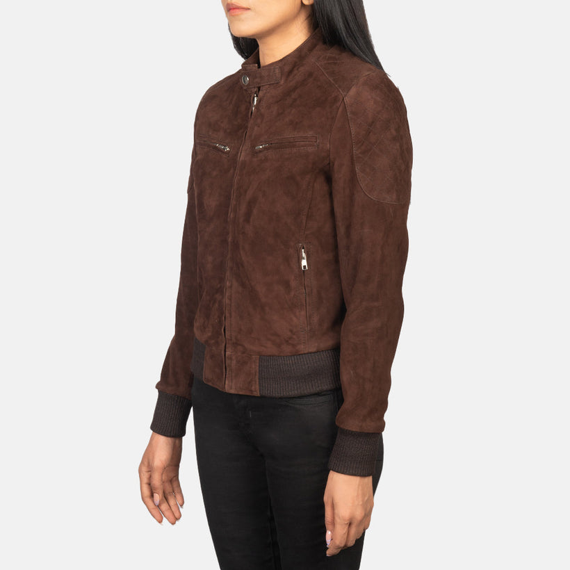 Zenna Chaqueta Bomber de Cuero para Mujer